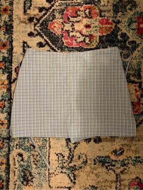 Y2K Tangents Blue and White Plaid Mini Skirt